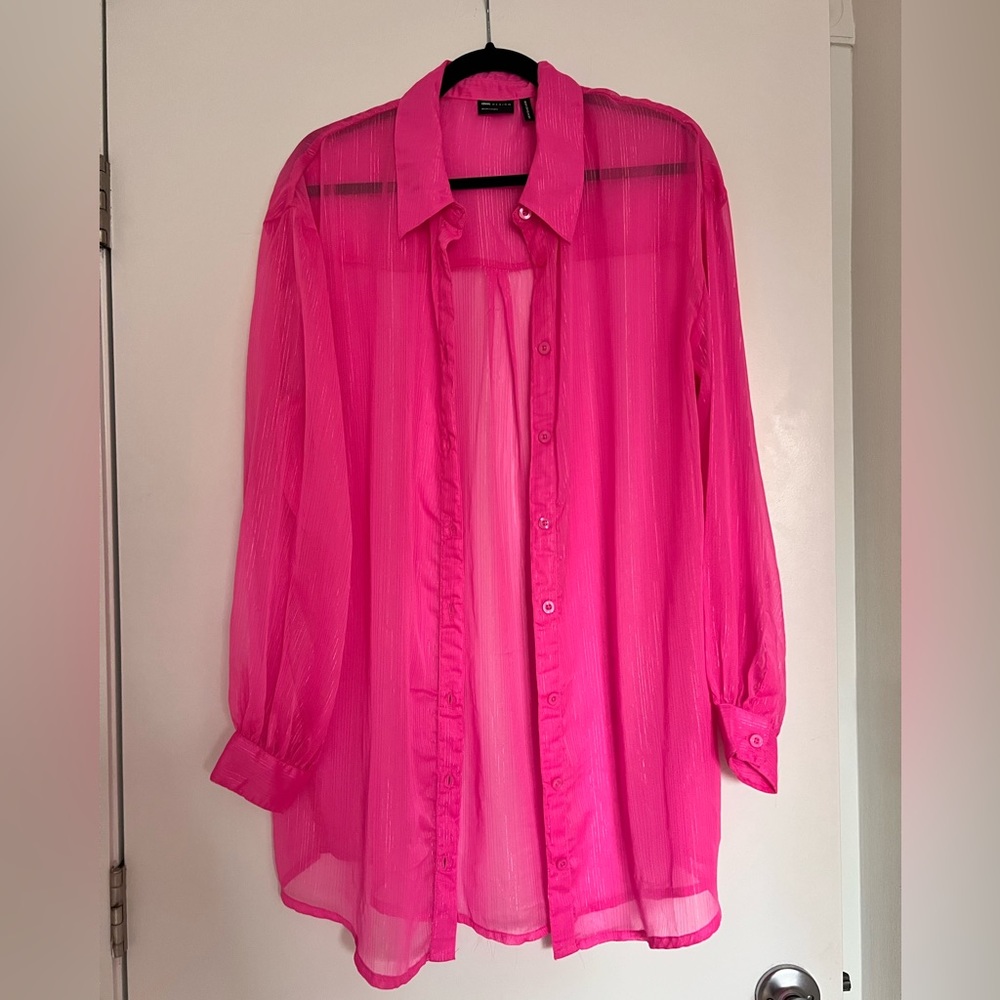 ASOS BEACH SHIRT BUTTON UP - HOT PINK!!!
